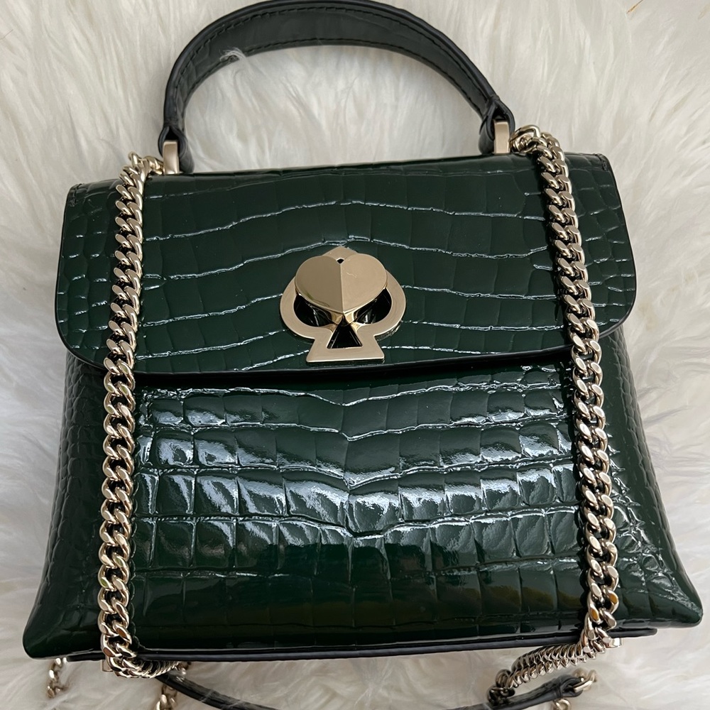 Kate Spade New York ROMY mini croc embossed bag.